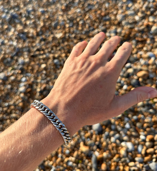 Cuban Chain Bracelet Silver 10mm