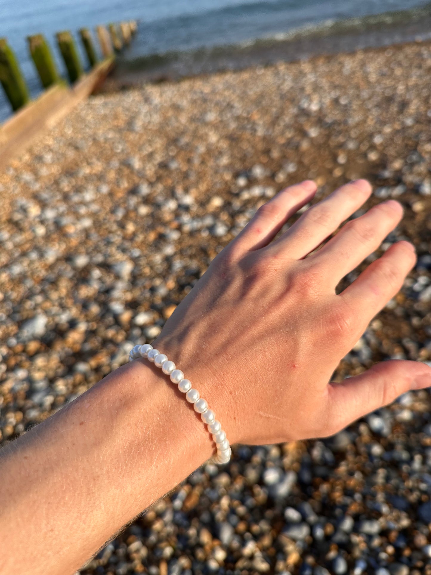 Mens Pearl Bracelet 6mm