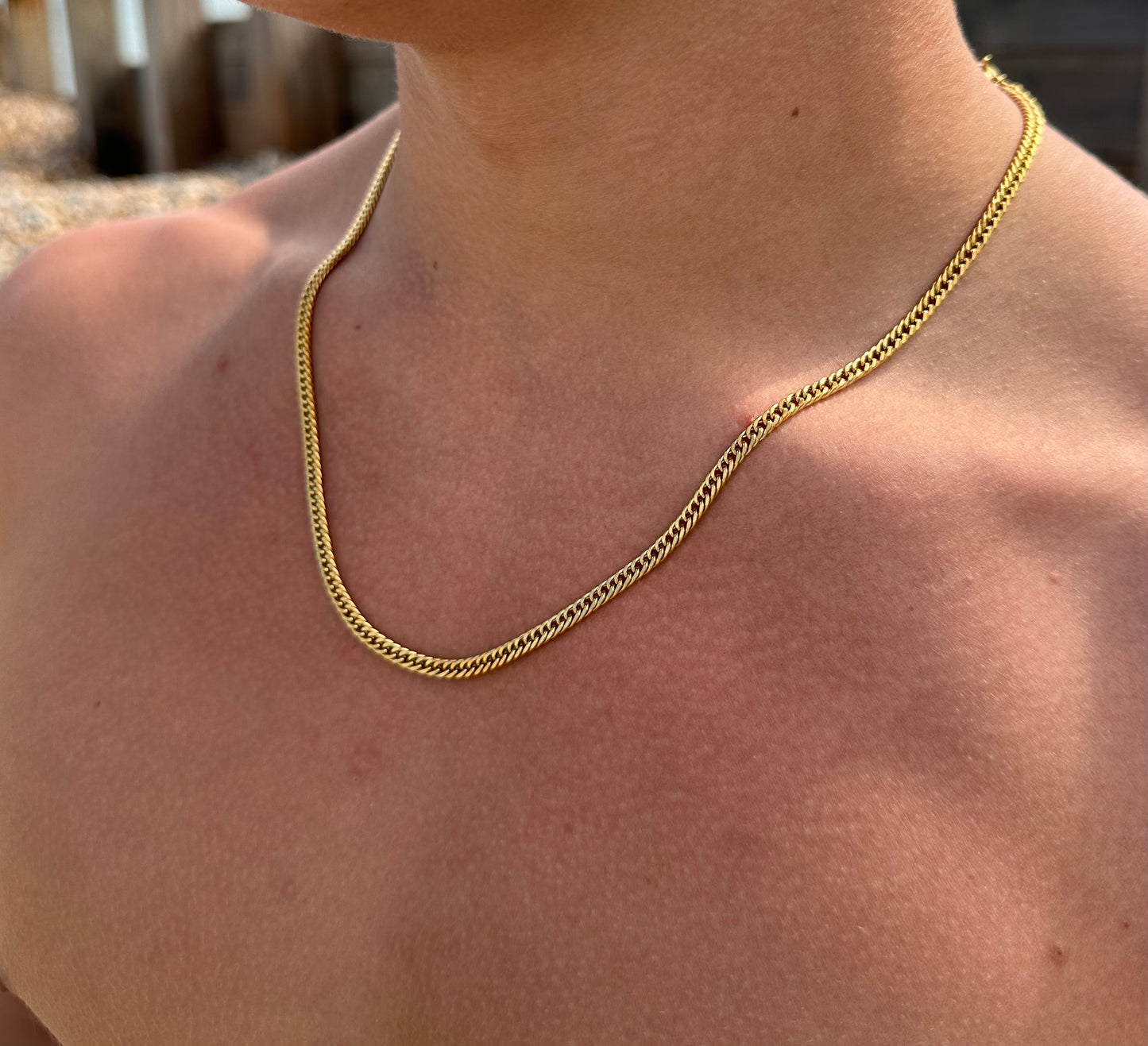 Gold Tight-Link Cuban Chain 4mm