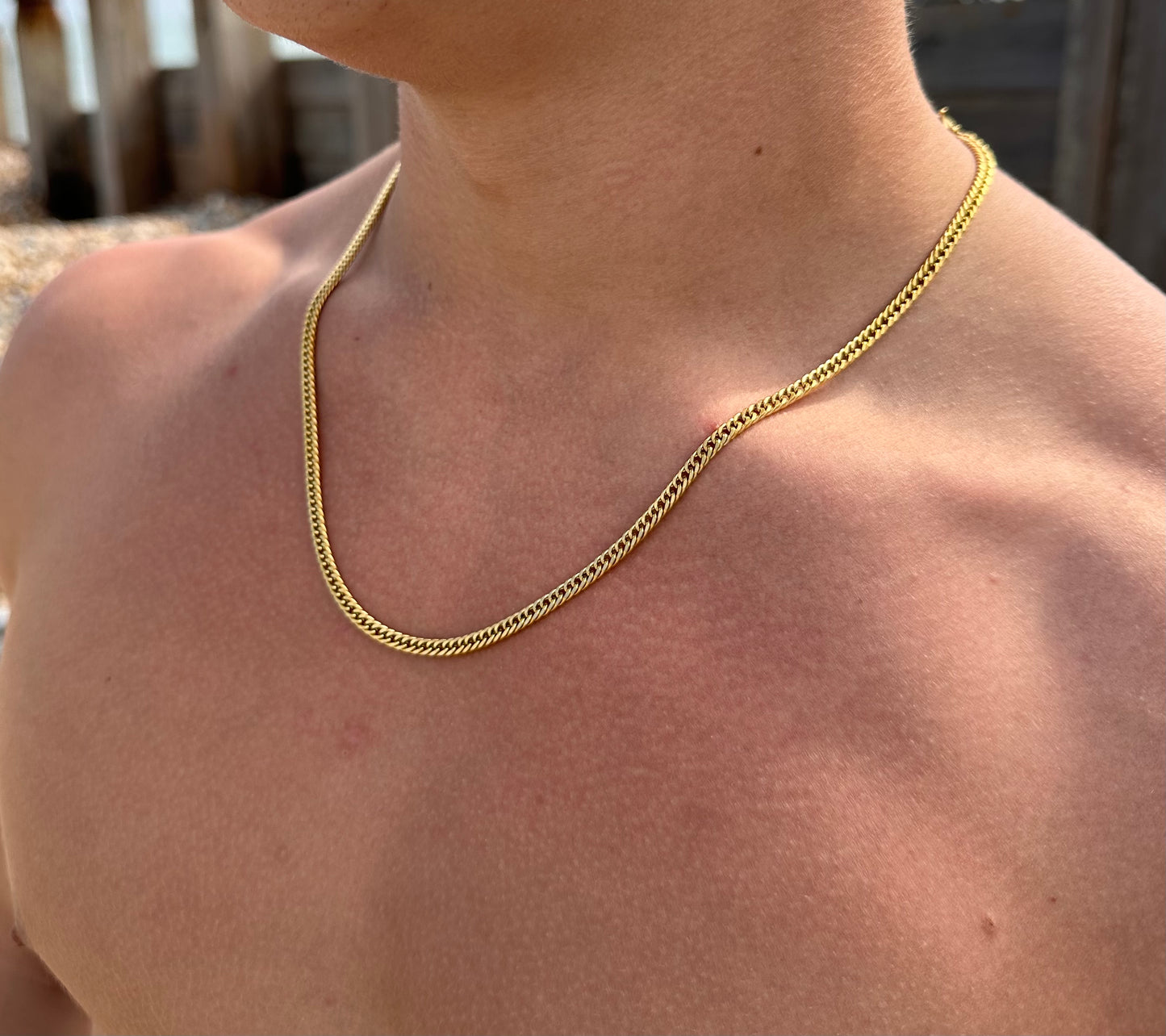 Gold Tight-Link Cuban Chain 4mm