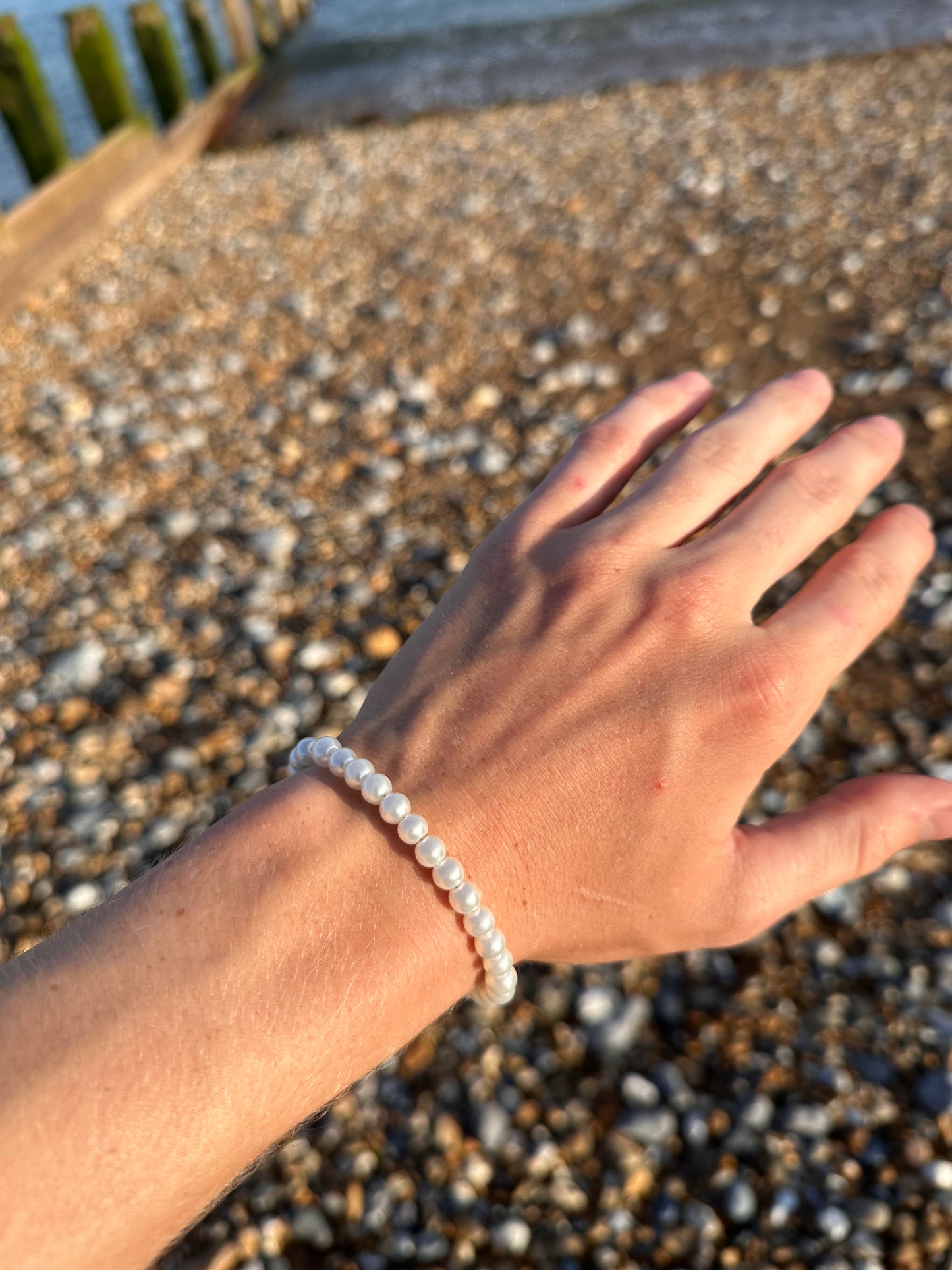 Mens Pearl Bracelet 6mm