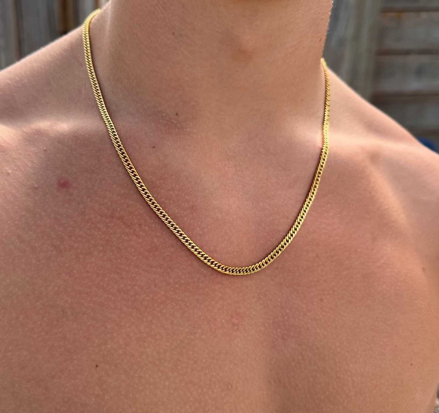 Gold Tight-Link Cuban Chain 4mm