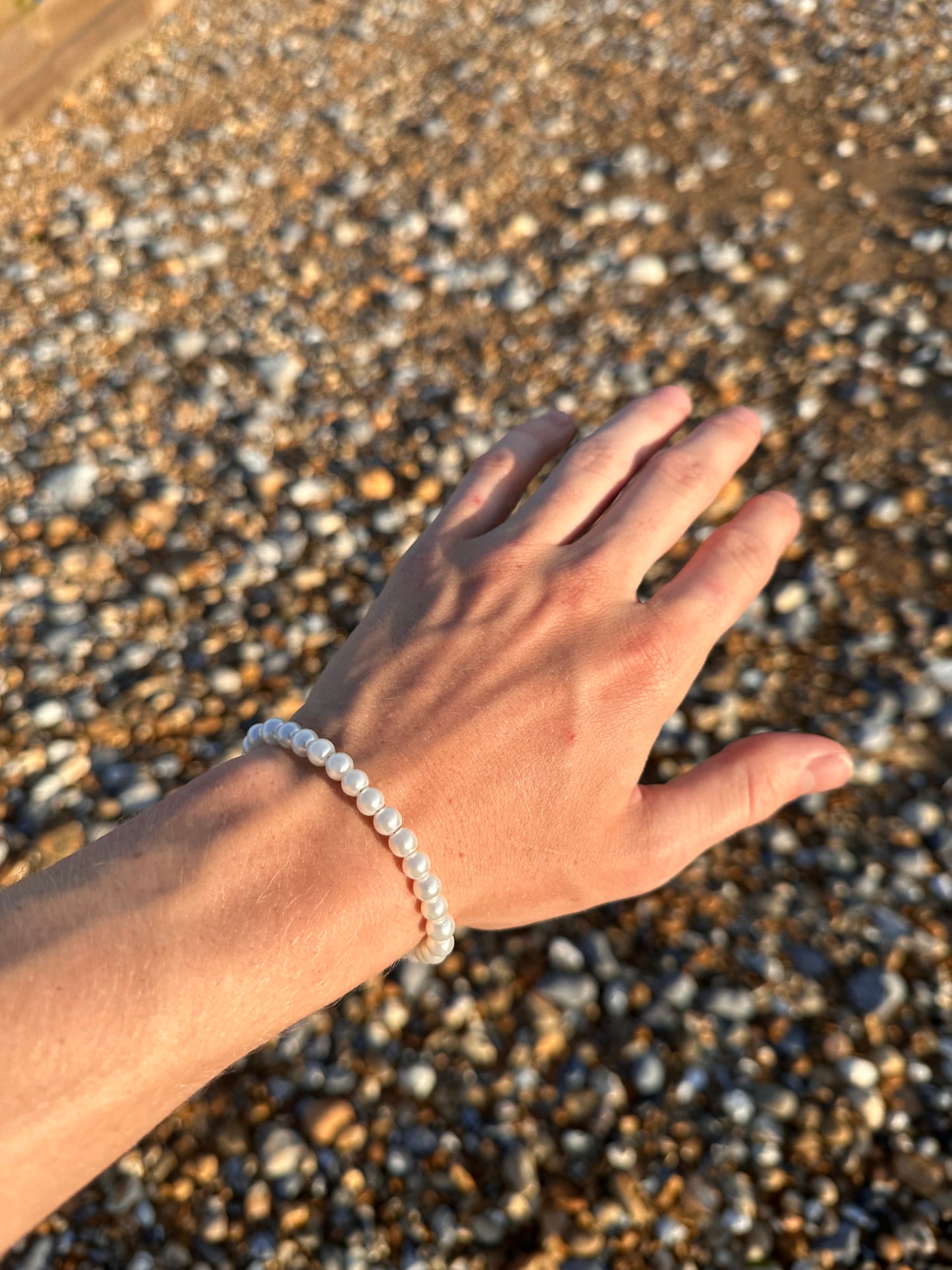 Mens Pearl Bracelet 6mm