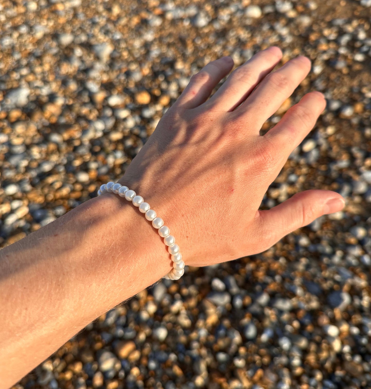 Mens Pearl Bracelet 6mm