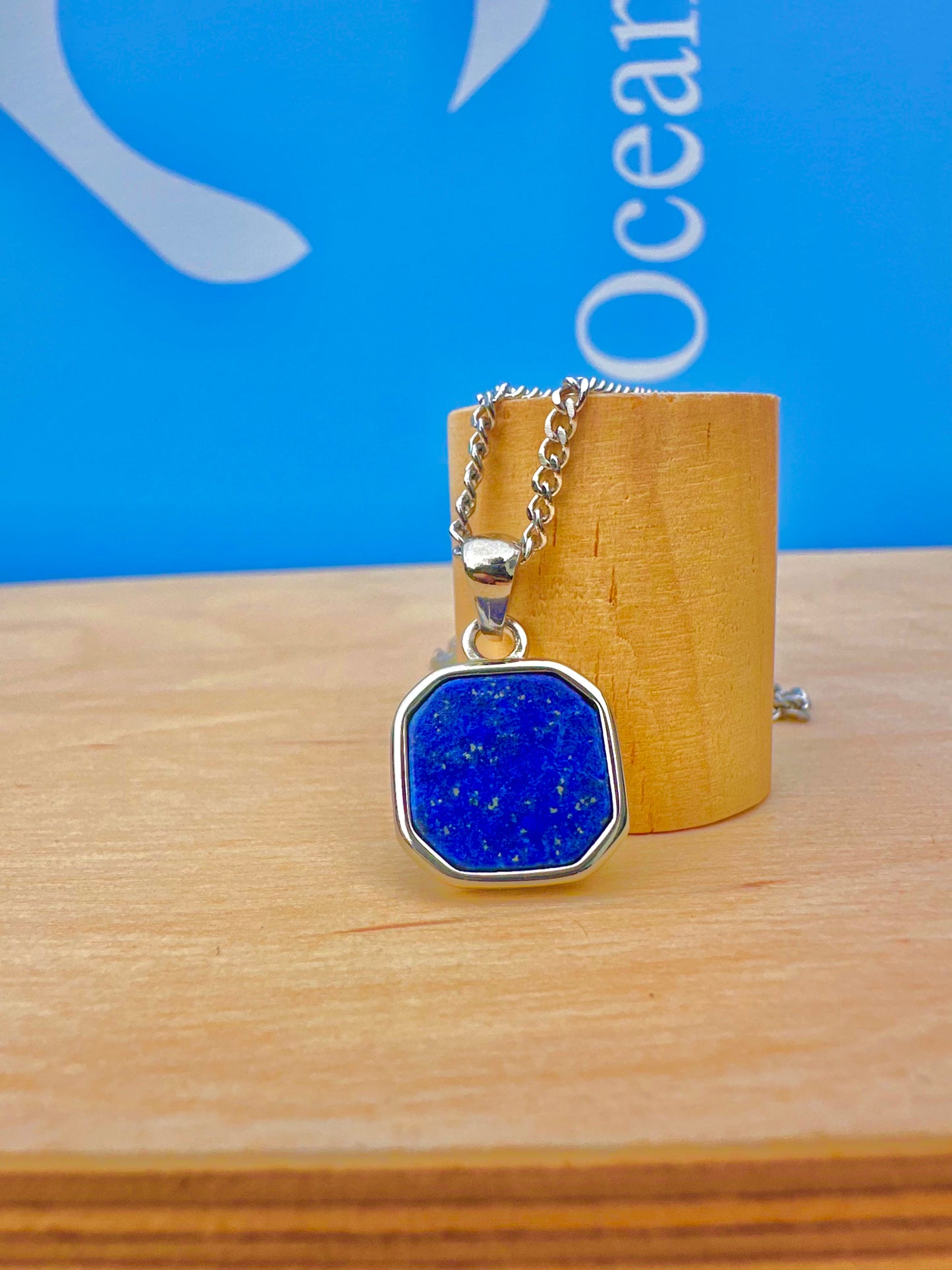 Lapis Lazuli Stone Necklace Silver
