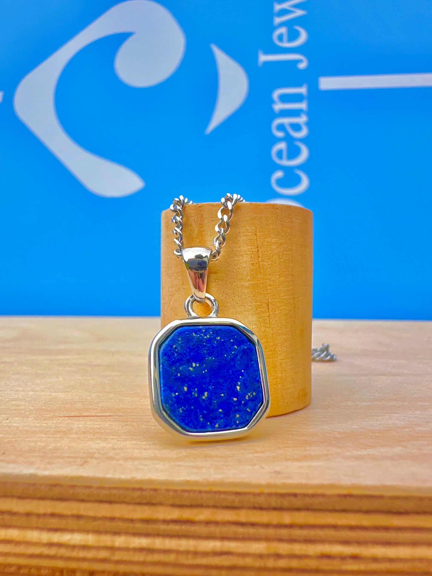 Lapis Lazuli Stone Necklace Silver