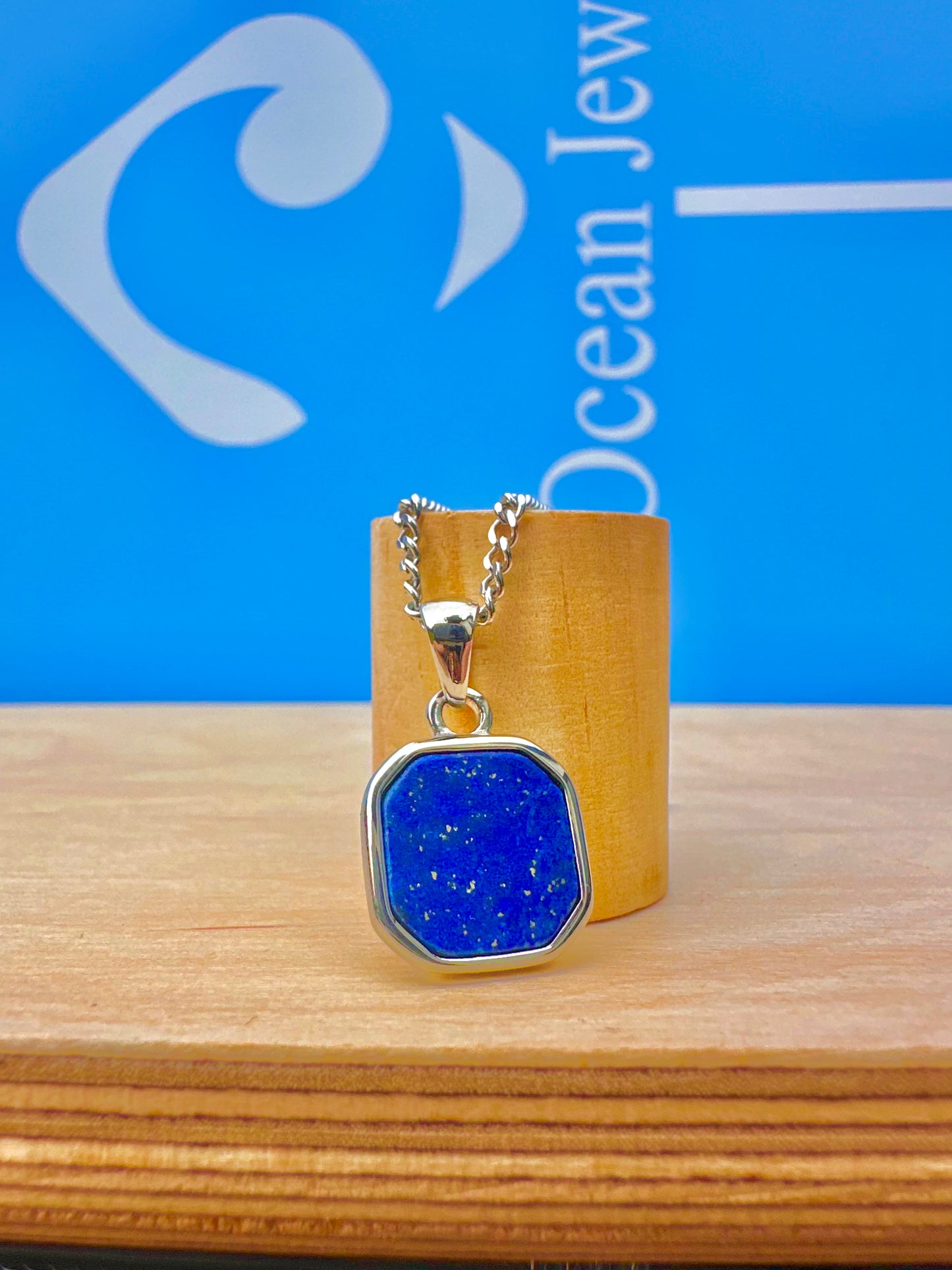 Lapis Lazuli Stone Necklace Silver