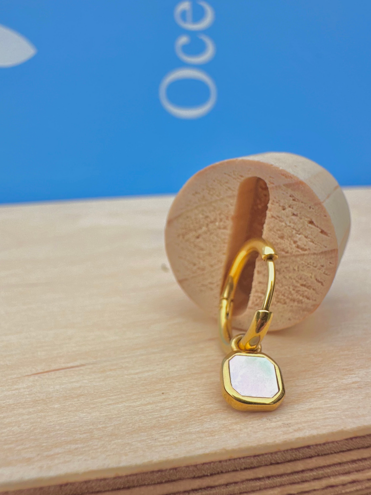 Mini Pearl Shell Stone Earrings Gold