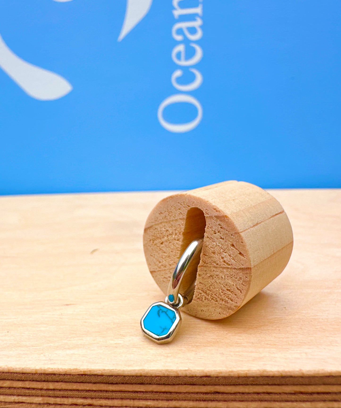 Mini Turquoise Stone Earrings Silver