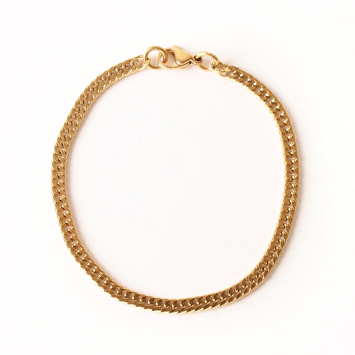 Gold Tight-Link Cuban Bracelet 4mm