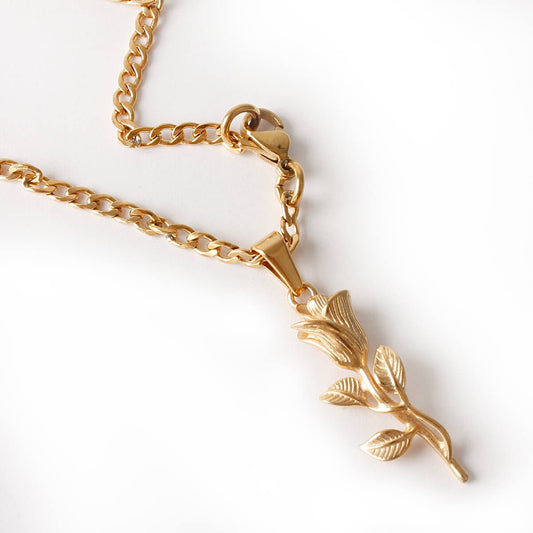 Gold Rose Pendant