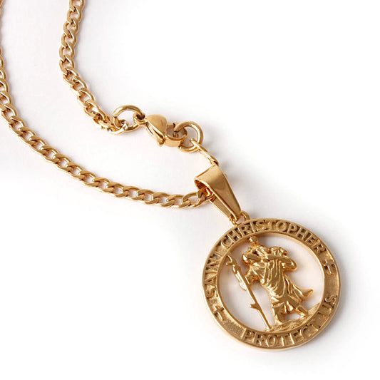 Gold Saint Christopher Pendant