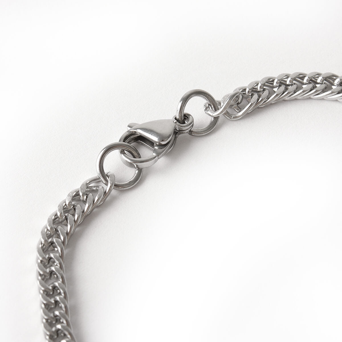 Mens Silver Tight-Link Cuban Bracelet 4mm