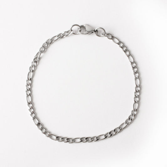 Silver Italian Figaro Bracelet 3mm