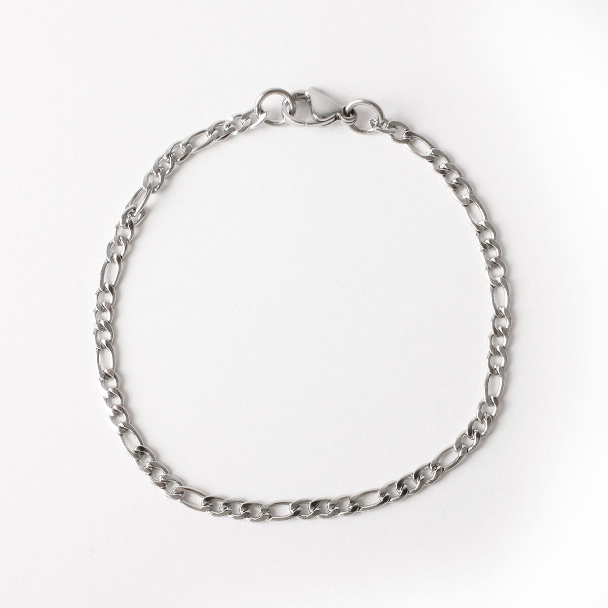 Silver Italian Figaro Bracelet 3mm