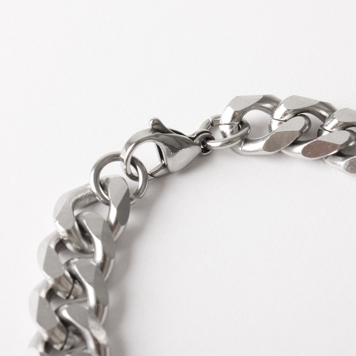 Silver Stainless Steel Cuban Chain Bracelet 11MM