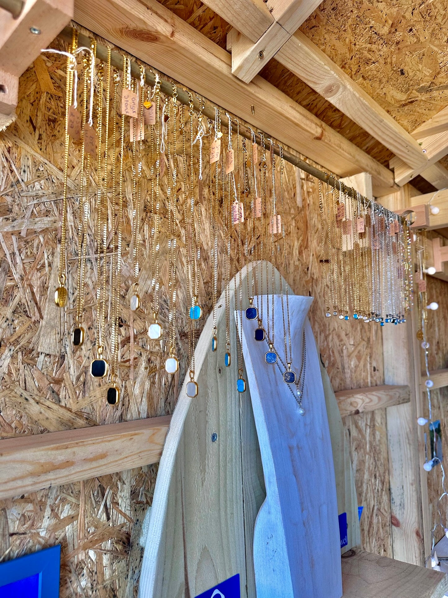 Mini Pearl Shell Stone Necklace Silver