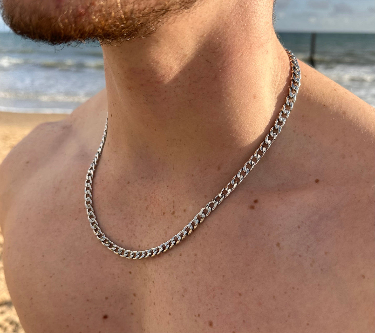 Silver Flat Cuban Chain 6mm