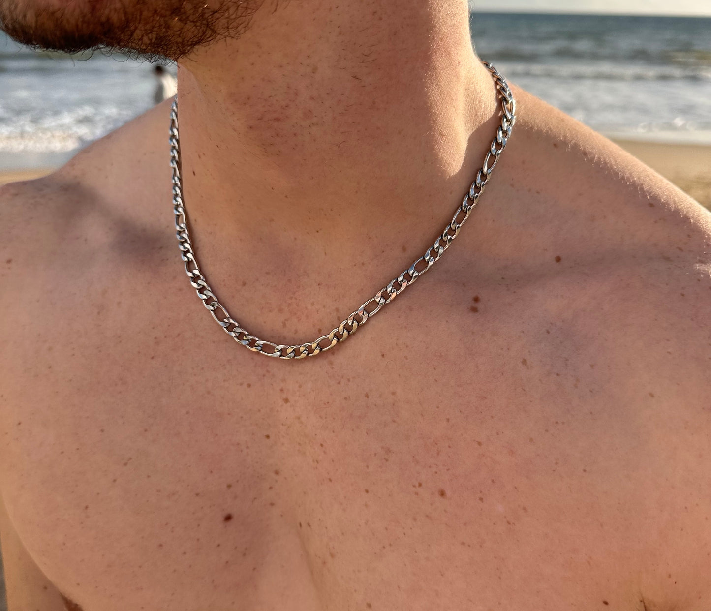 Silver Italian Figaro Chain 6mm