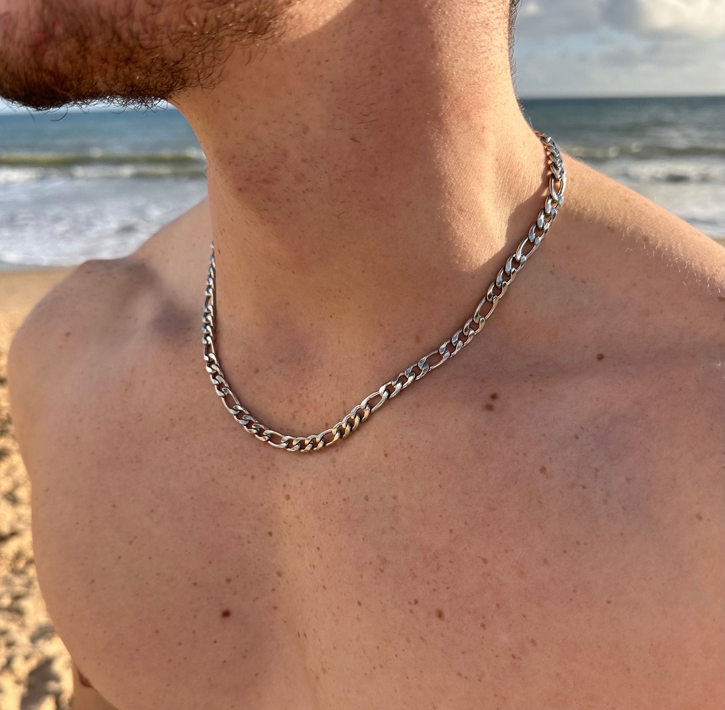 Silver Italian Figaro Chain 6mm