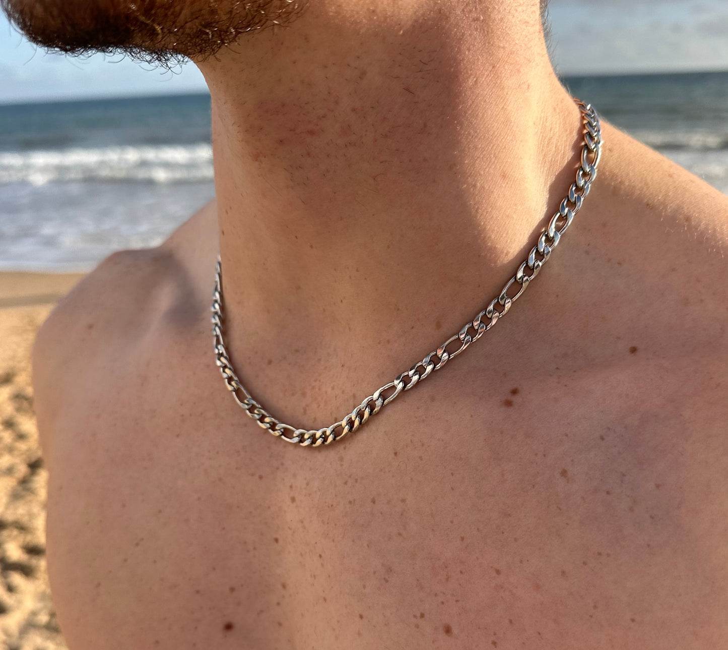 Silver Italian Figaro Chain 6mm