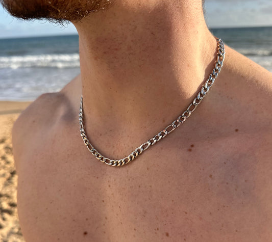 Silver Italian Figaro Chain 6mm