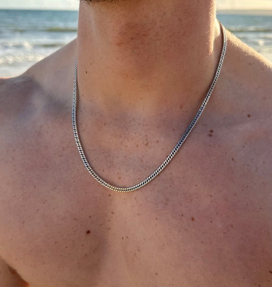Silver Tight-Link Cuban Chain 4mm
