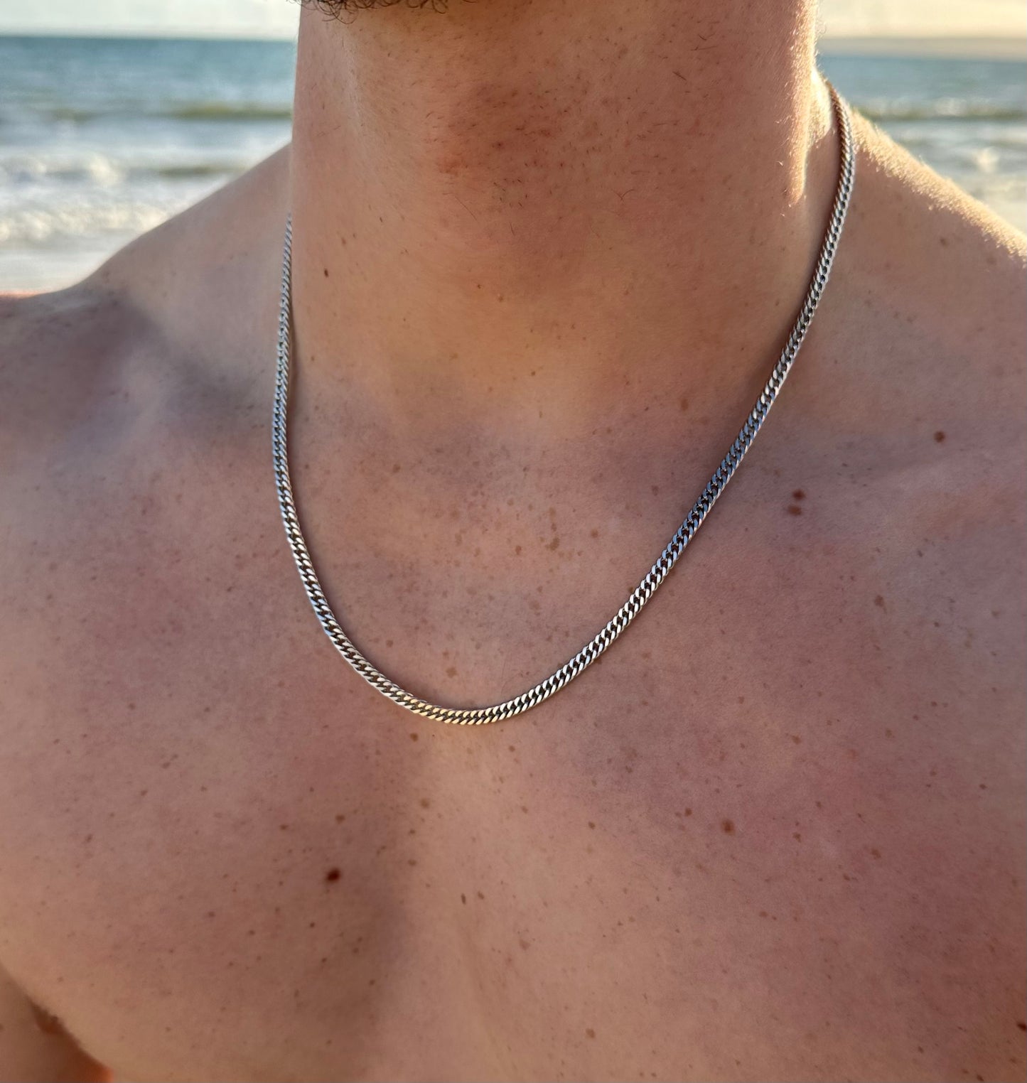 Silver Tight-Link Cuban Chain 4mm