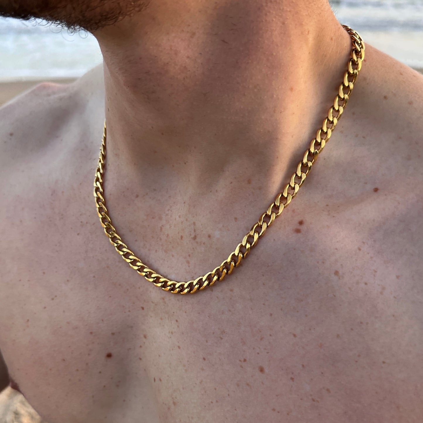 Gold Cuban Flat Chain 6mm