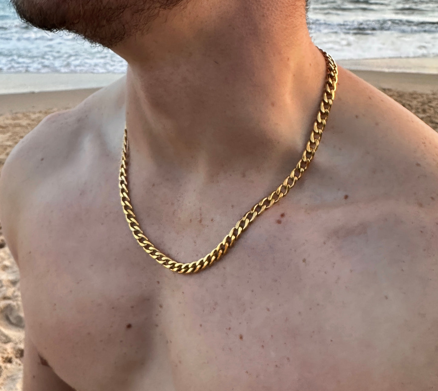 Gold Cuban Flat Chain 6mm