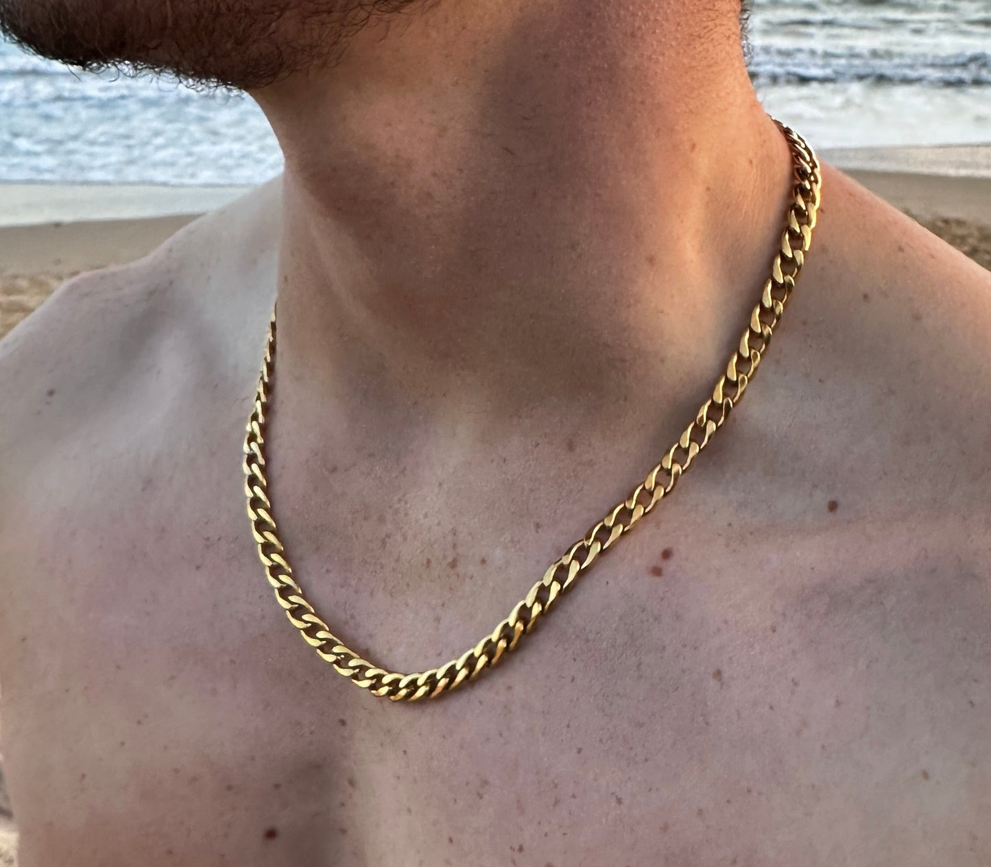 Gold Cuban Flat Chain 6mm