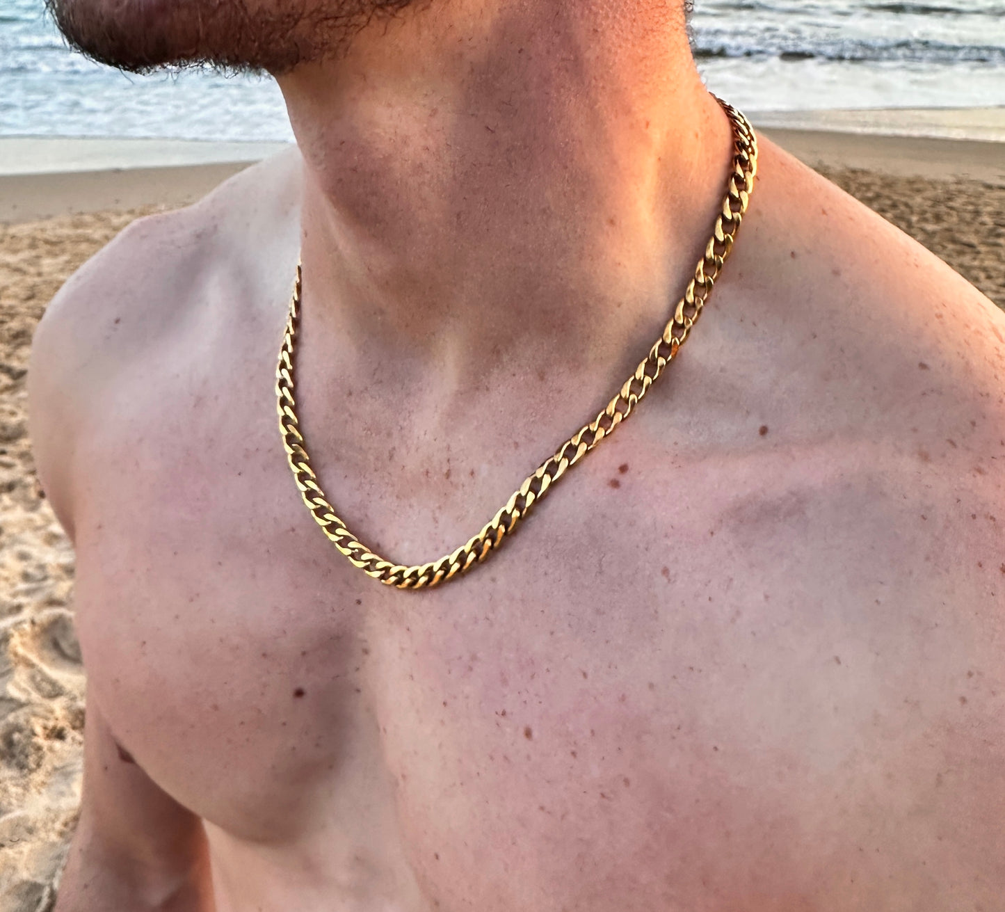 Gold Cuban Flat Chain 6mm