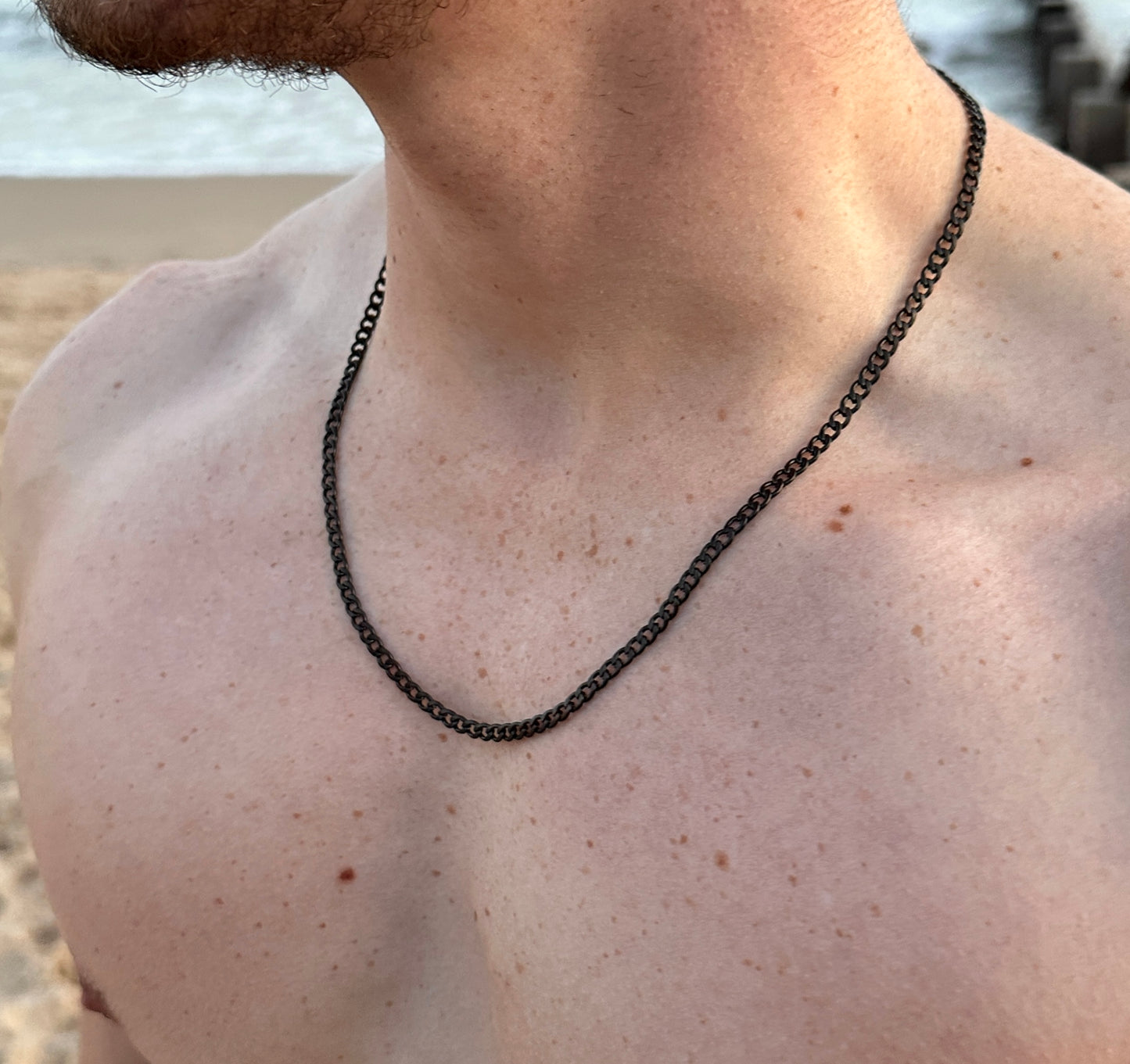 Mens Black Cuban Chain 4mm