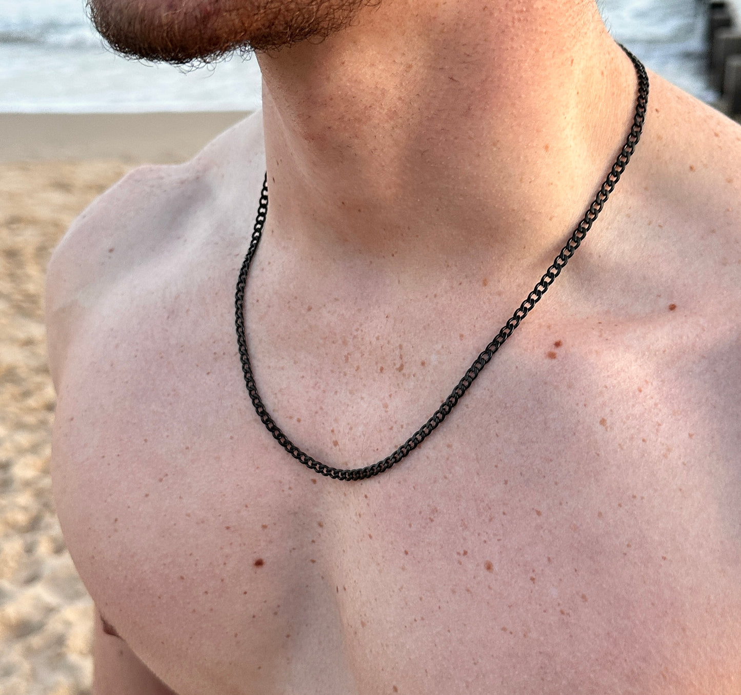Mens Black Cuban Chain 4mm