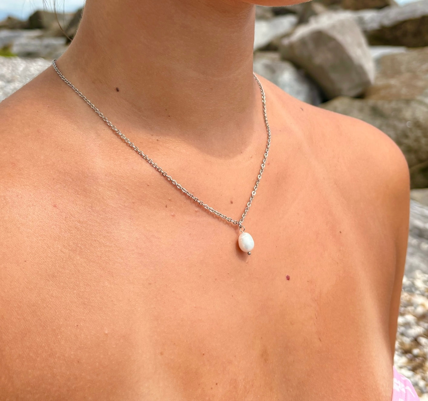 Amalfi Freshwater Pearl Pendant Silver