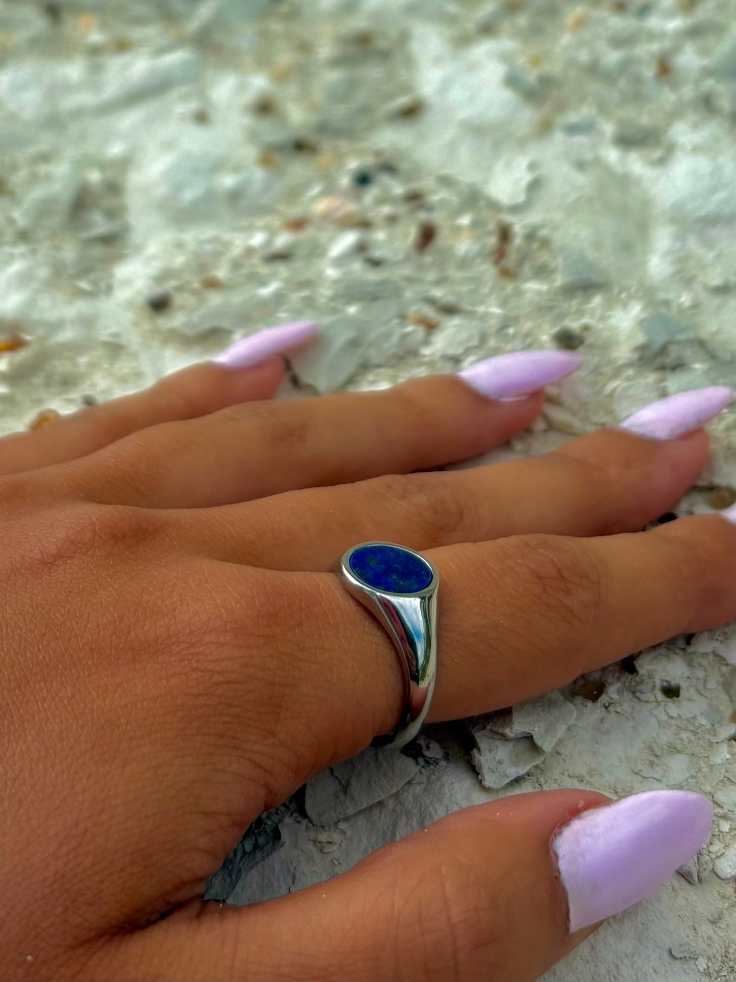 Lapis Lazuli Stone Ring Silver