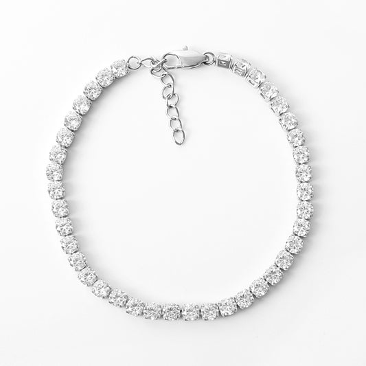 Silver Cubic Zirconia 4mm Tennis Bracelet