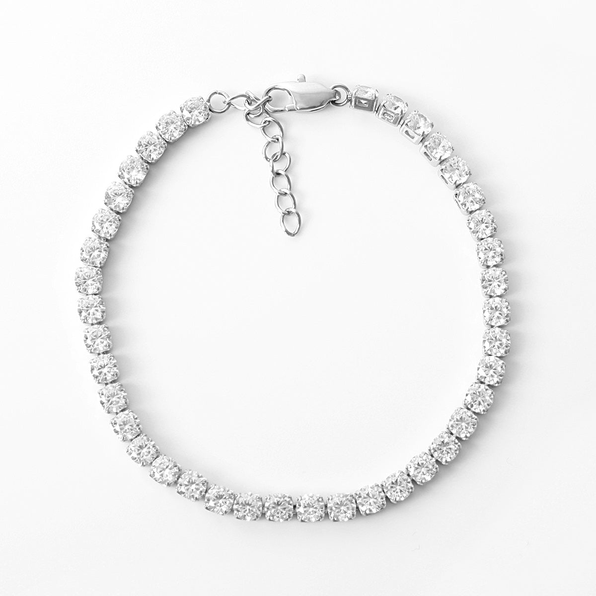 Silver Cubic Zirconia 4mm Tennis Bracelet
