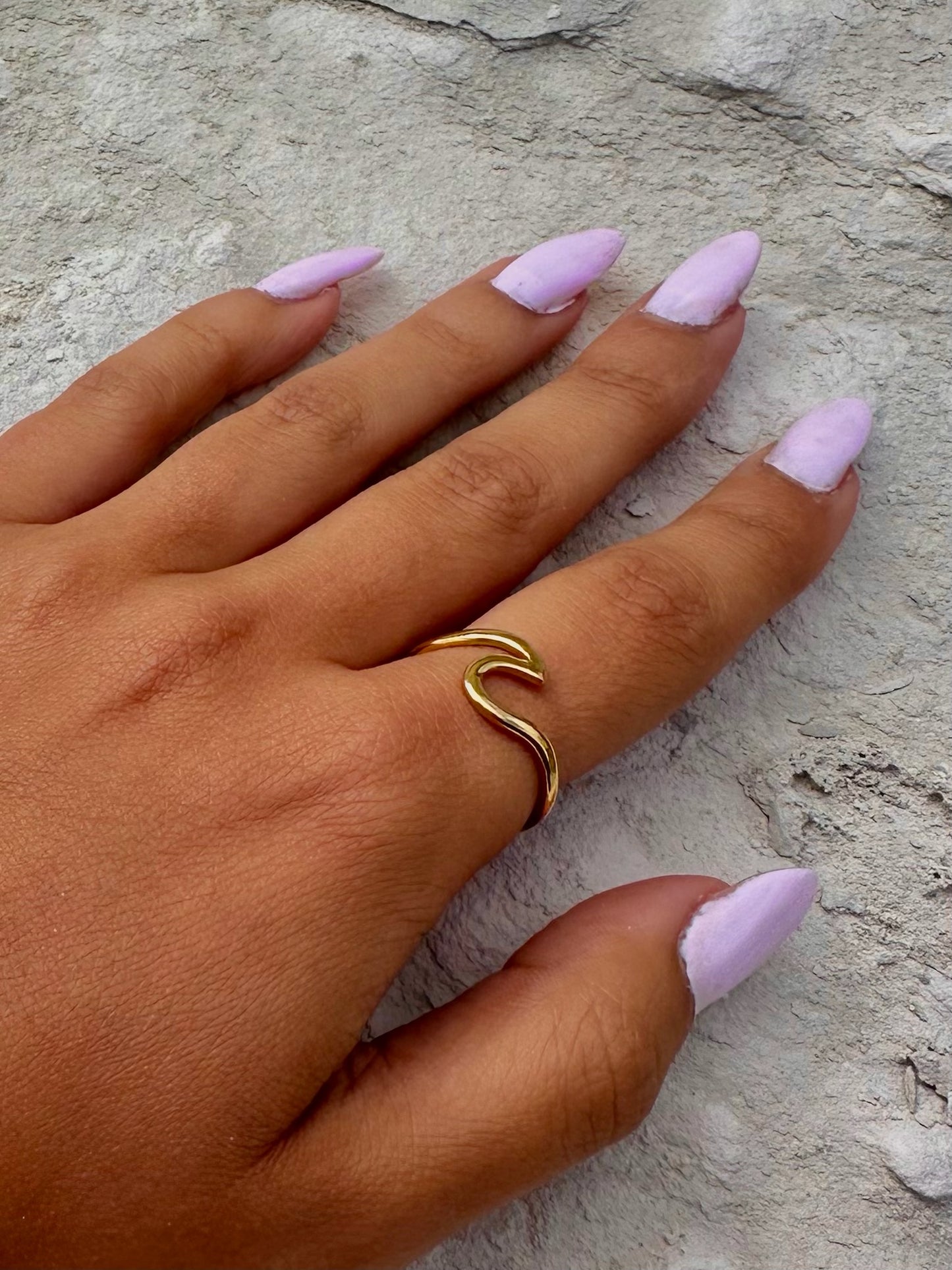 Gold Wave Ring Adjustable