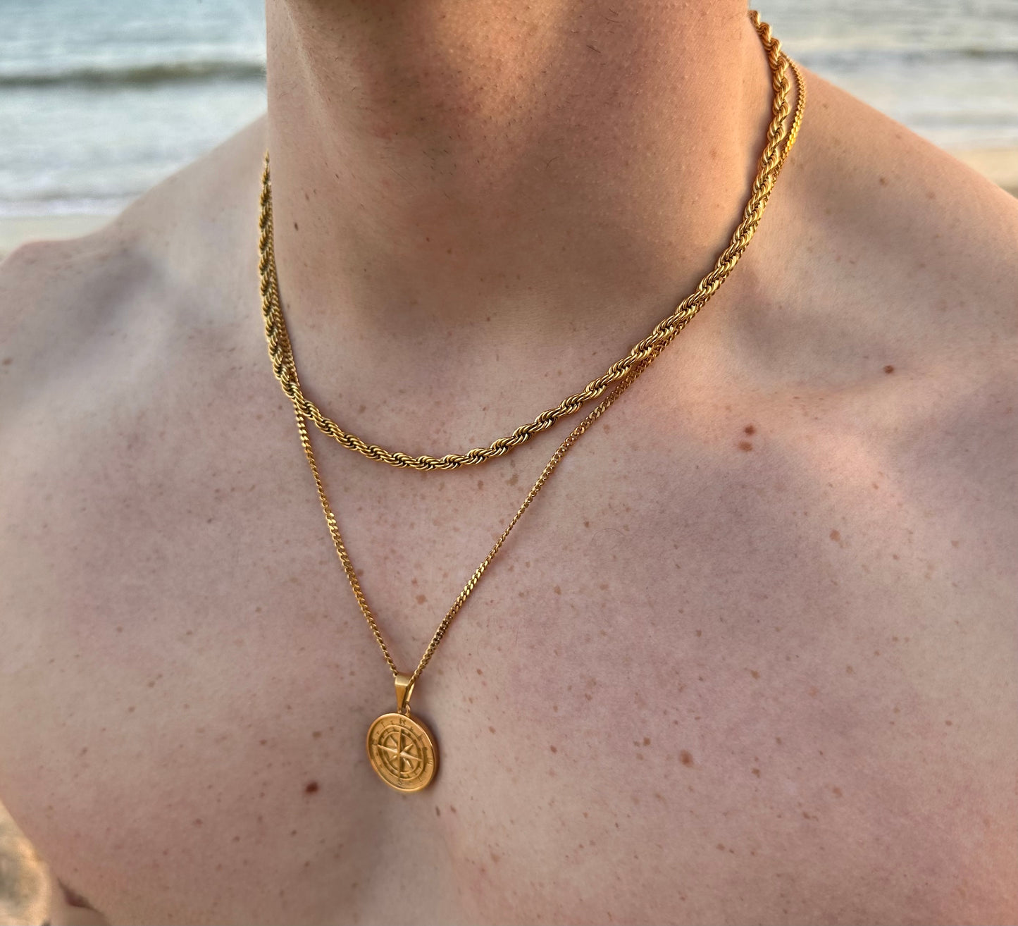 Compass Pendant Two Chain Set