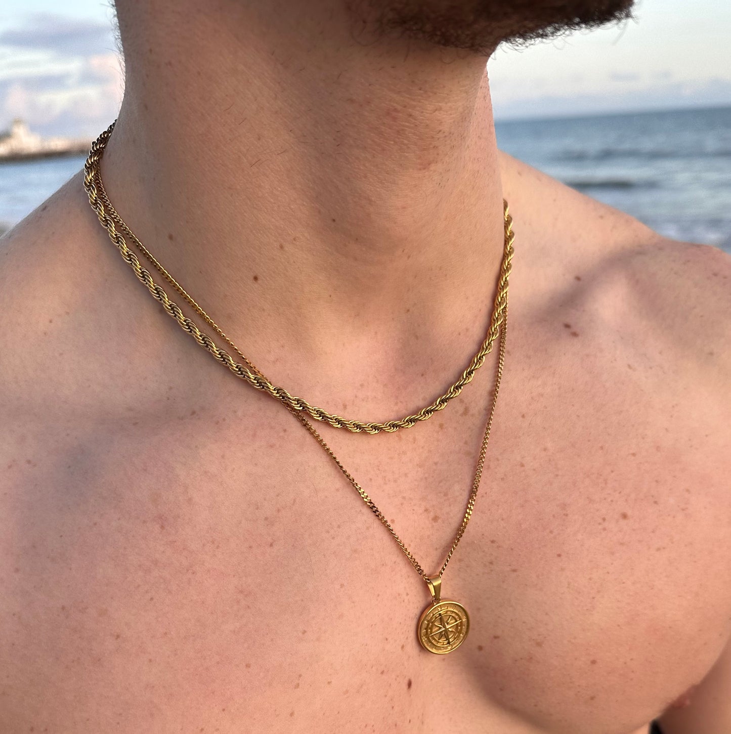 Compass Pendant Two Chain Set
