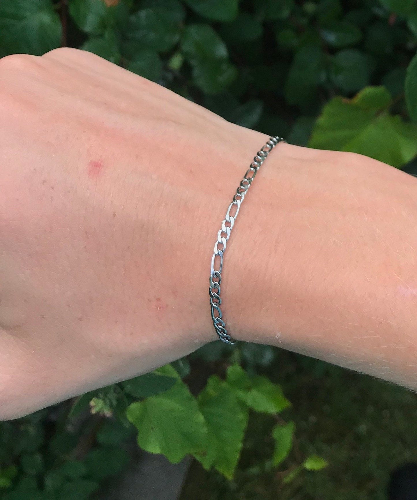 Silver Italian Figaro Bracelet 3mm
