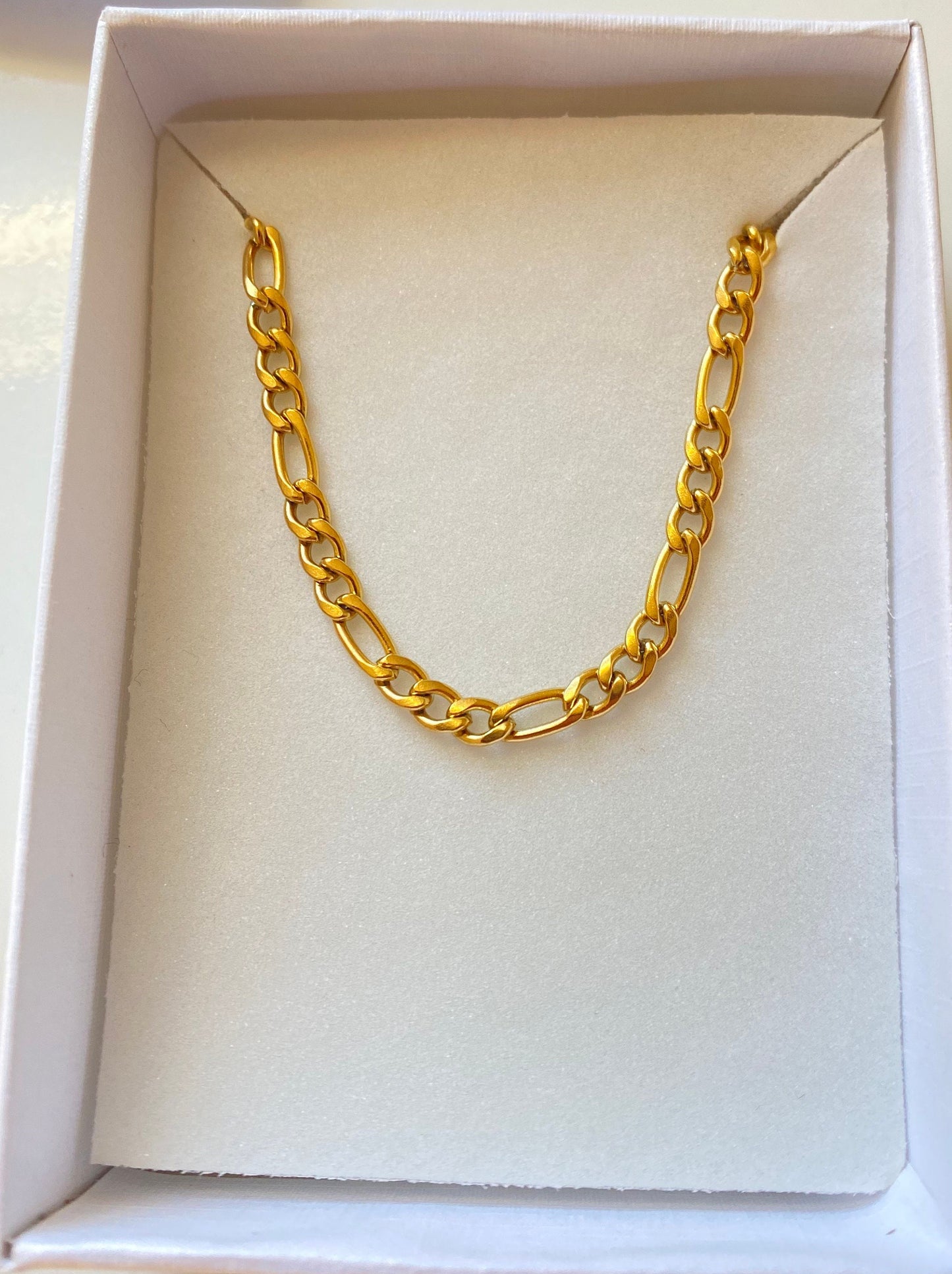Gold Italian Figaro Bracelet 4mm