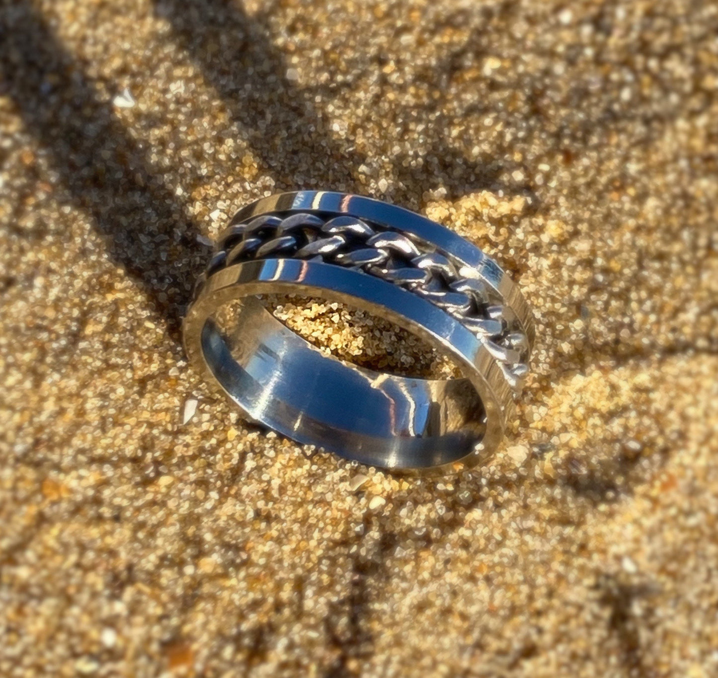 Cuban Chain Spinner Ring
