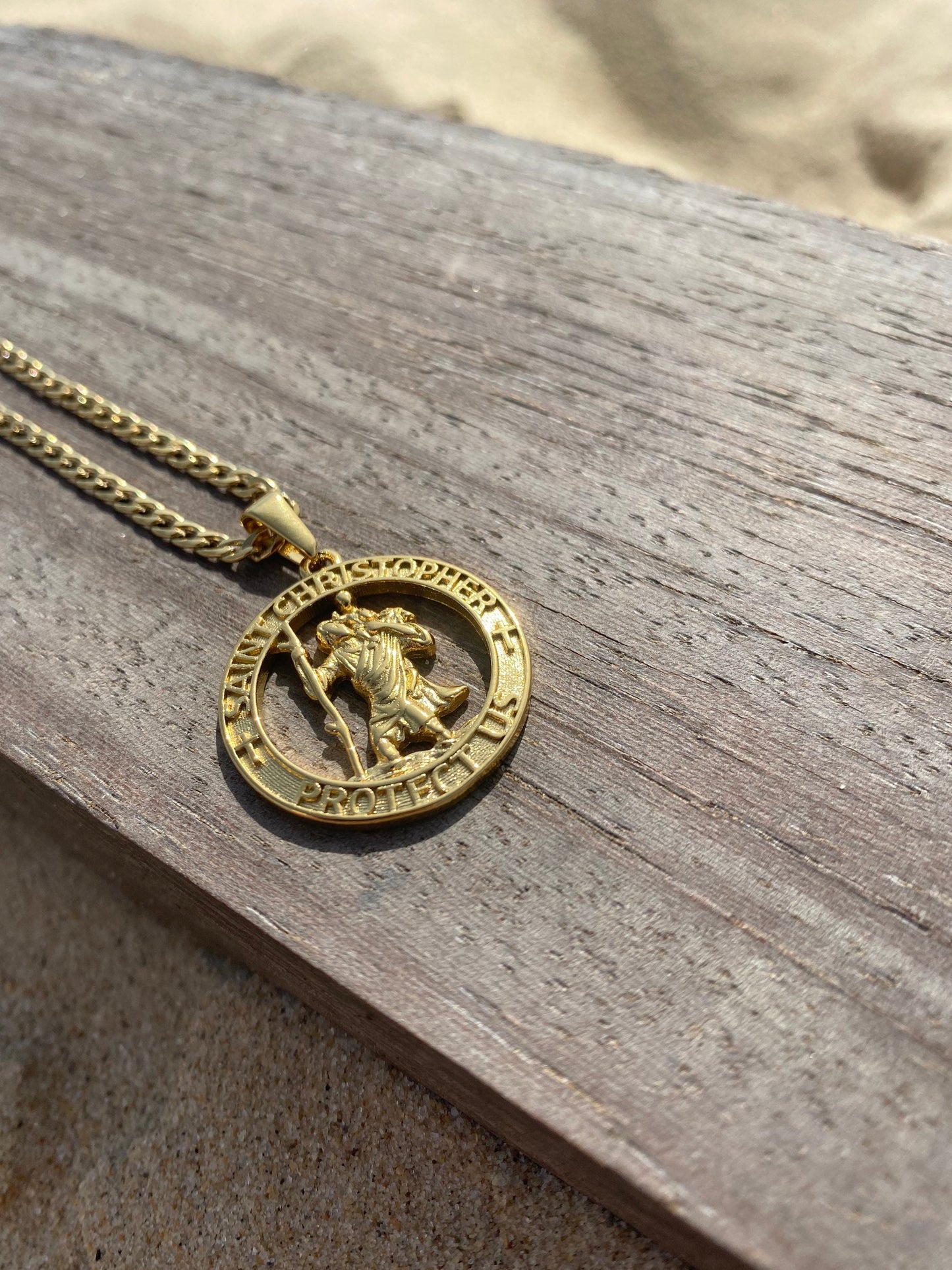 Gold Saint Christopher Pendant