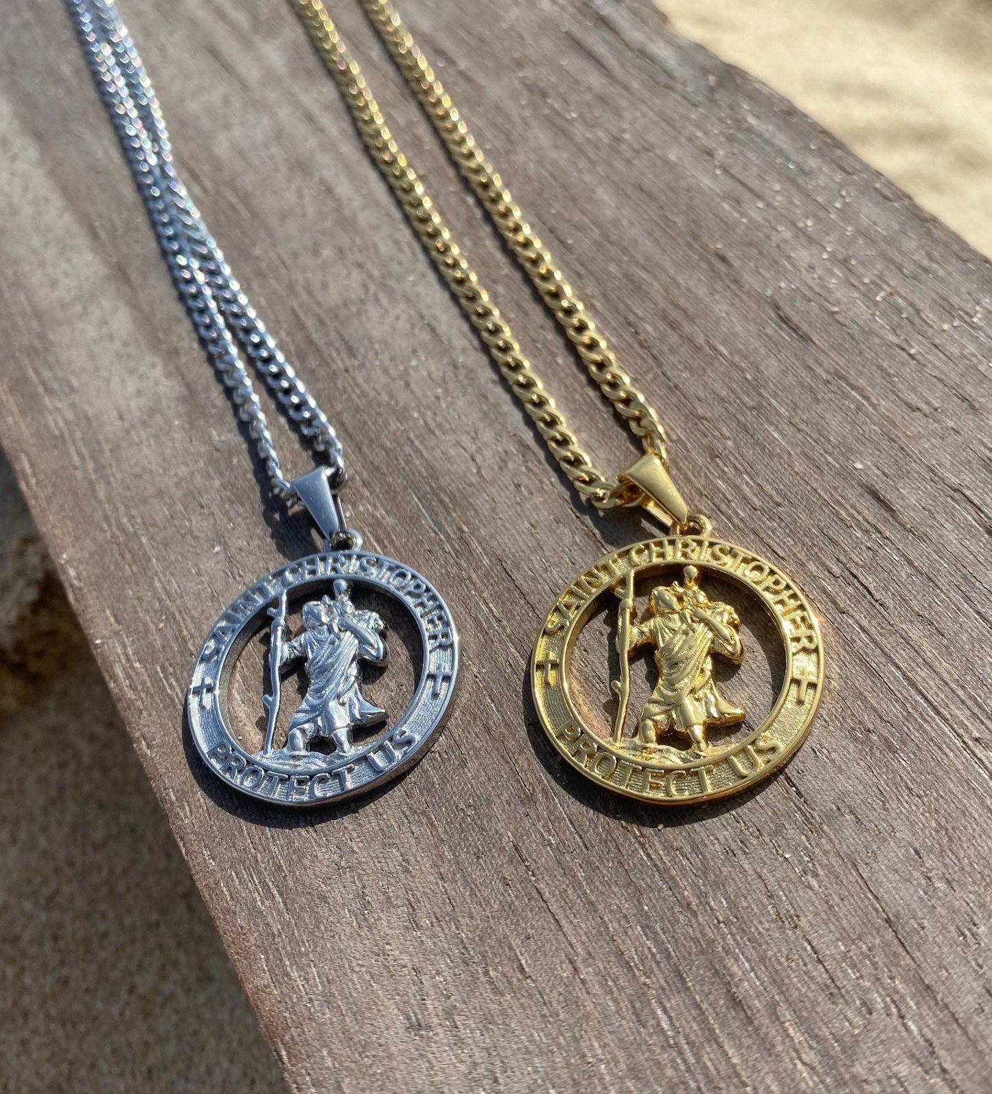 Gold Saint Christopher Pendant
