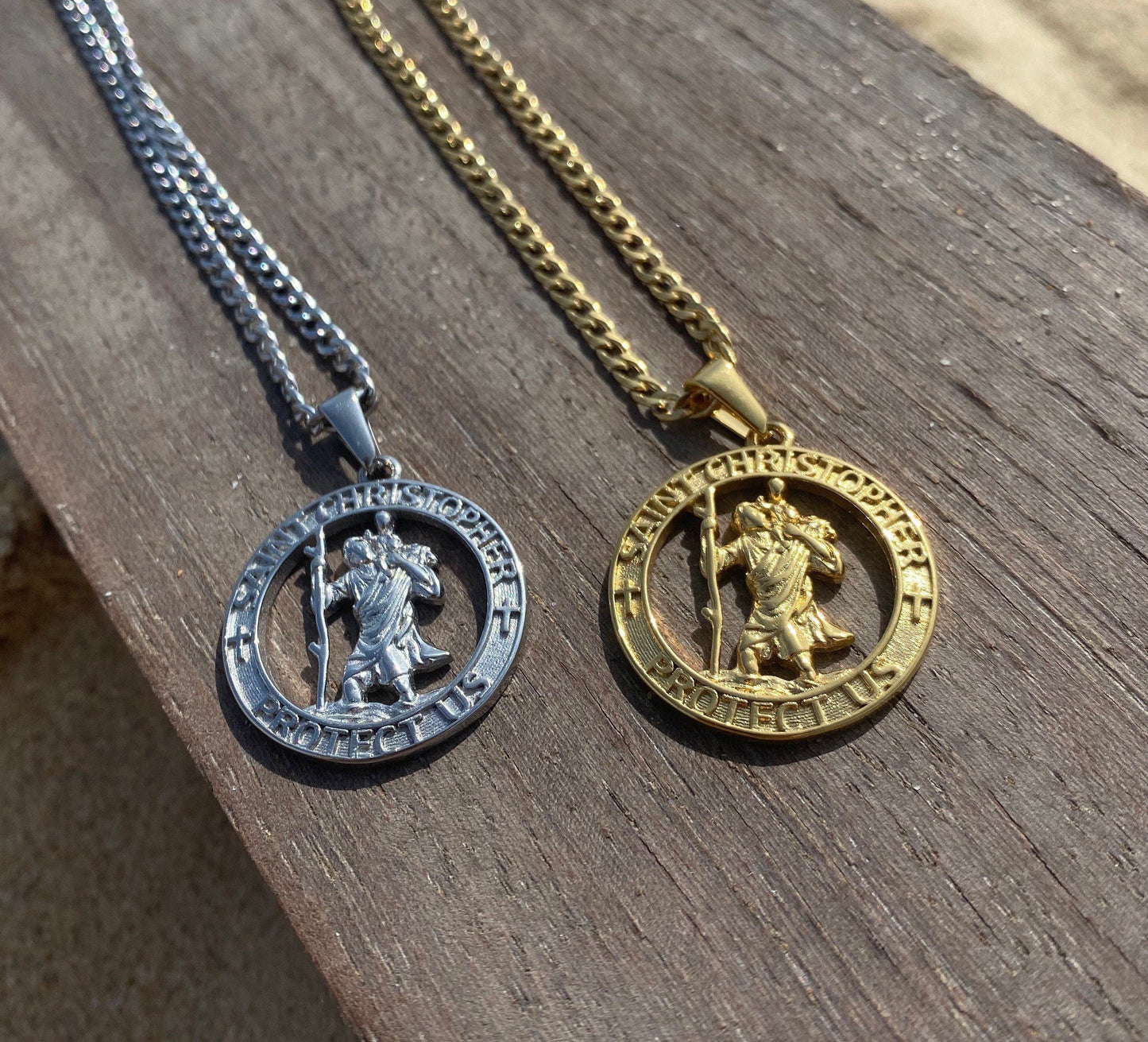 Gold Saint Christopher Pendant