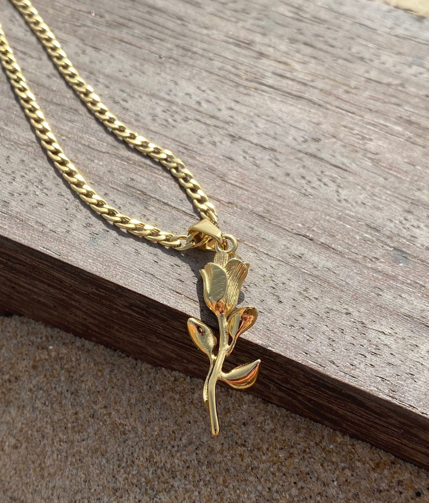 Gold Rose Pendant
