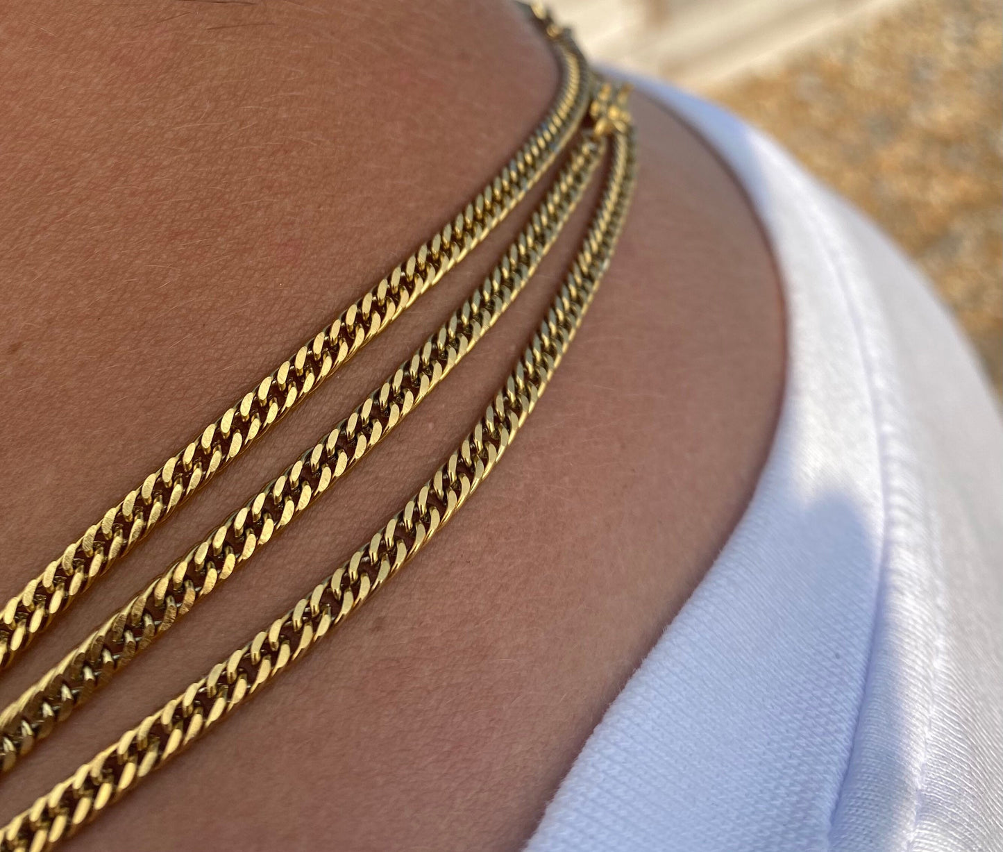 Gold Tight-Link Cuban Chain 4mm