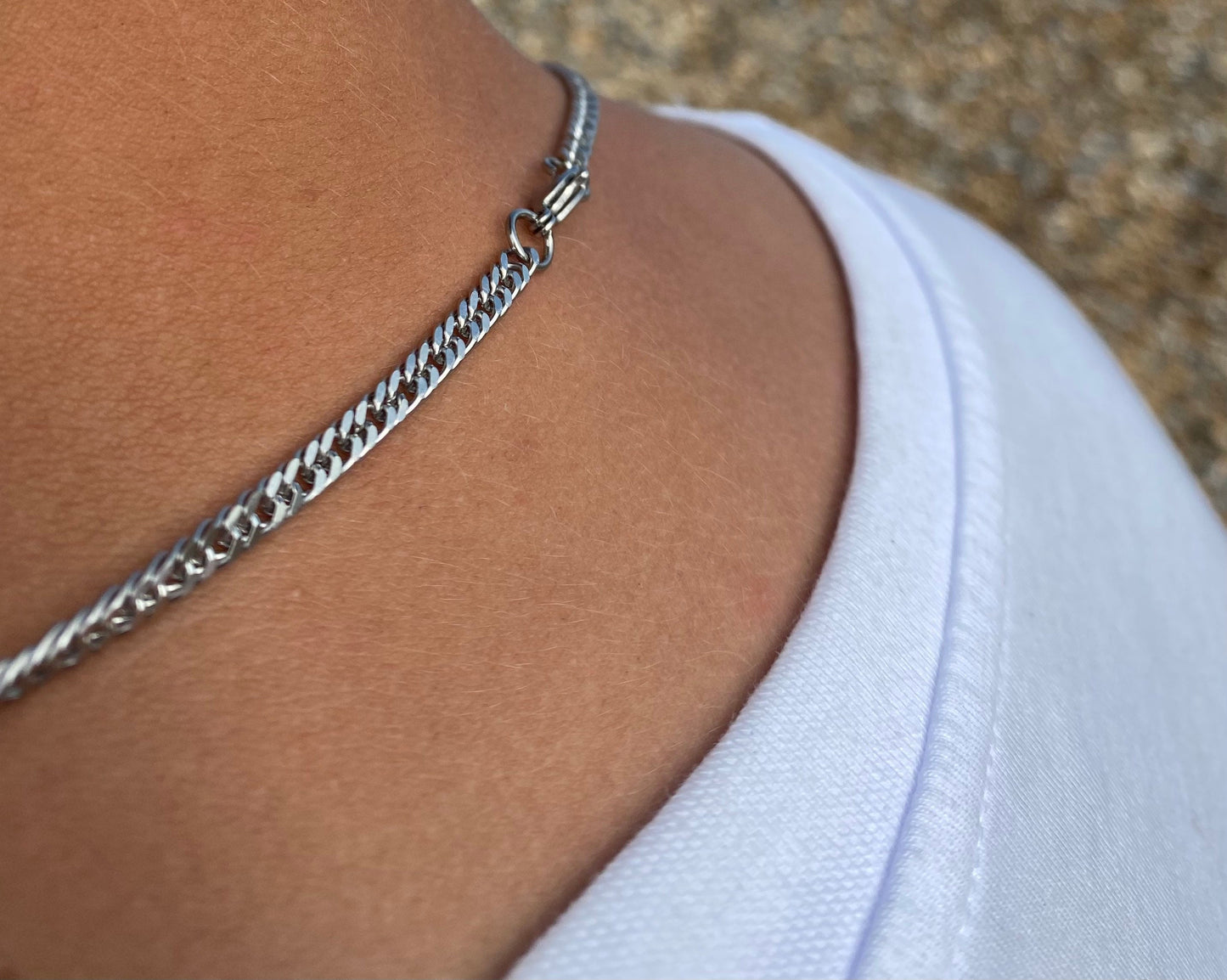 Silver Tight-Link Cuban Chain 4mm